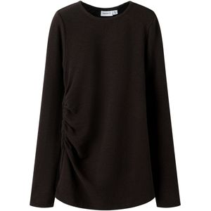 Top - Slim Fit - Ronde Hals - Lange Mouwen - Met Ruches