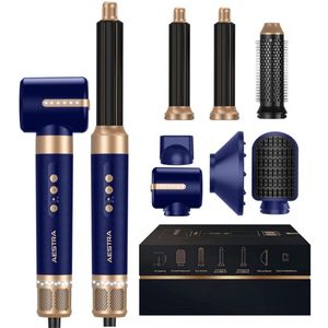 7 in 1 Hairwrap - Aestra - 110.000RPM - Föhn met Diffuser - Krultang - Föhnborstel - Krulborstel - Airstyler - Haarborstel - 1400W - Navy