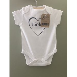 Baby rompertje - kleding - met naam - met tekst - korte mouwen - wit - maat 62 - gepersonaliseerd