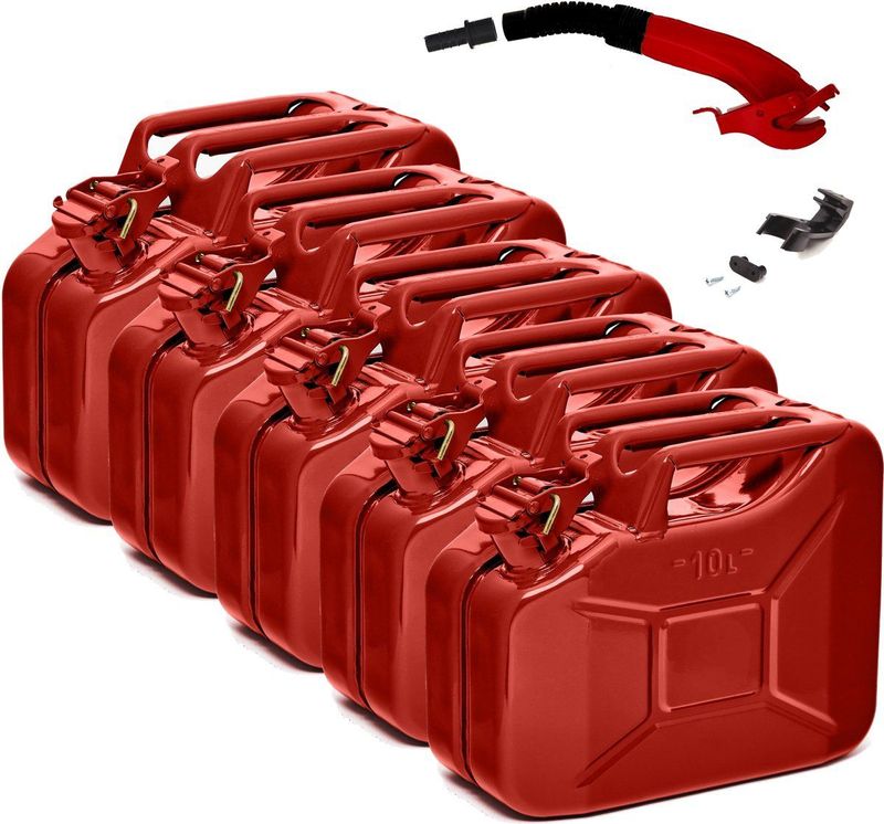 BW - Brandstof Jerrycan - Rood - 10 liter - TÜV-getest en UN-goedgekeurd