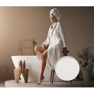 Heckett Lane Badjas Katoen Prestige - White - Maat XXL - Badjas 100% Katoen - Badjas Dames - Badjas Heren