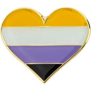 Pride Non Binair Kledingspeld - Gay Pride - Non Binary Pin Broche - 1 stuks