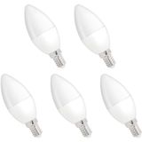 Spectrum - Dimbare LED Kaarslamp - Koud Wit - E14 - 6W - 520 Lumen - 6000K - 5 Stuks