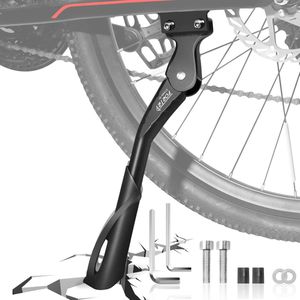 Fietsstandaard, in hoogte verstelbaar, zijstandaard 61 - 73 cm, fietsstandaard, antislip achterbouwstandaard voor MTB, stadsfiets, e-bike