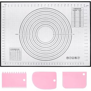 Siliconen bakmat, bakmat bakaccessoires voor deeg, fondant, bitterkoekjes, koekjes, pizza (siliconen bakmat 60 x 40 cm, zwart)