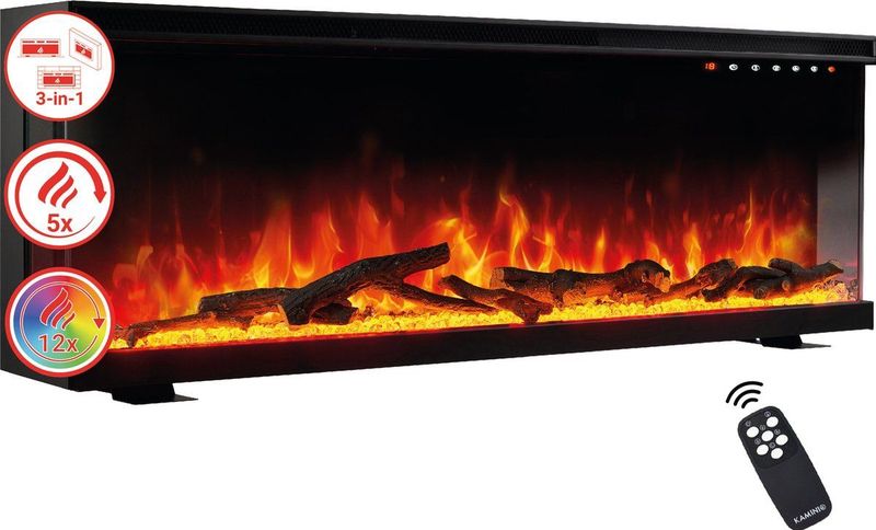 KAMINIO - LEA - Elektrische Haard - 42 inch - 3-in-1 met Panoramaweergave en 12 Vlamkleuren
