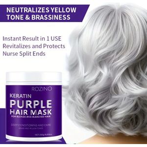 Violet Keratine Haarmasker 250g – Voedend en Hydraterend Masker met Plantenextracten – Crèmige Textuur, Snel Opneembaar – Voor Droog, Beschadigd en Onrustig Haar – Versterkt, Herstelt en Geeft Volume
