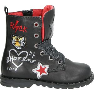 Shoesme De9w095 Veterboots - Laarzen Met Veters - Meisjes - Zwart - Maat 24