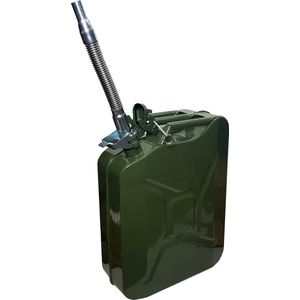 QuniQ® Metalen Jerrycan 20 Liter + Tuit flexibel metaal vloeistoffen