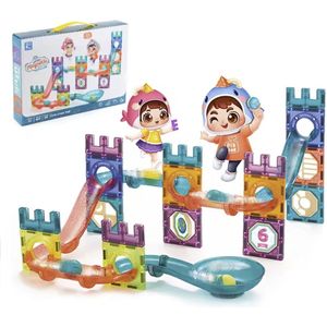 Magnetic Tiles- Magnetisch Speelgoed – 54 stuks - Knikkerbaan - Constructie speelgoed - Magnetische tegels - Montessori speelgoed - Magnetic toys - Magnetische bouwstenen - Speelgoed Kinderen - Magna minds