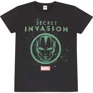 T-Shirt met Korte Mouwen Marvel Logo Icon Zwart Uniseks - S
