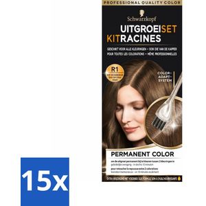 15 x Schwarzkopf - Uitgroeiset - Lichtbruin tot Middenbruin - Uitgroeiset - Haarkleur - Uitgroei - Haarkleuring - Permanent Kleuren