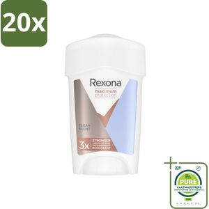 20 x Rexona - Deodorant Stick - Women Maximum Protection Clean Scent - Anti-transpirant - 45 ml - Grootverpakking - Anti-transpirant - Deodorant - Zweet - Lichaamsgeur - Bescherming