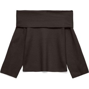 Vero Moda - Aries - Offshoulder Trui - Donkerbruin - Dames
