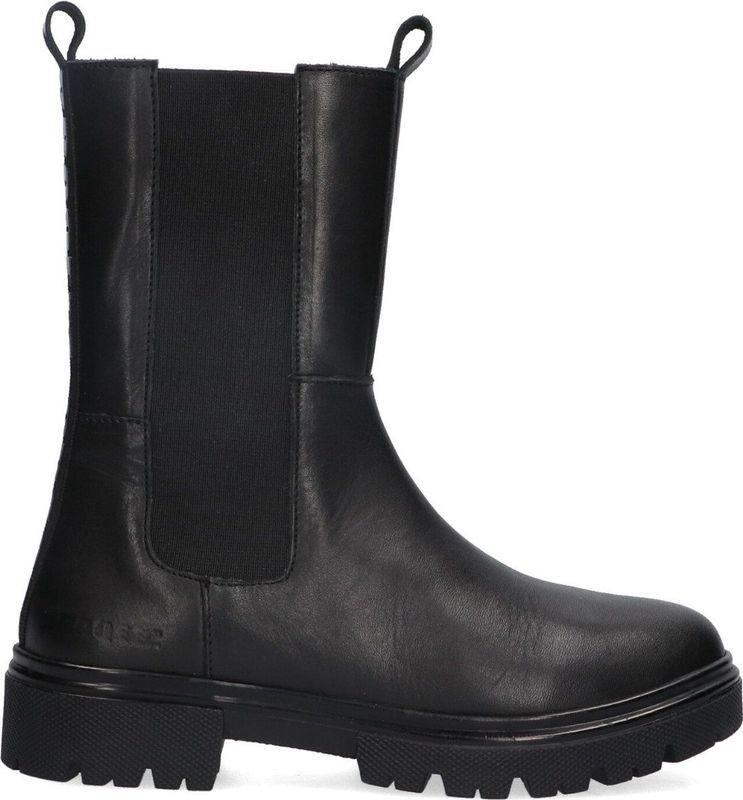Braqeez 424563-589 Meisjes Chelsea Boots - Zwart - Leer - Ritssluiting