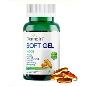 Dermojin Soft Gel - Jujube-extract 30 Zachte gel Capsule - Saffloerolie - Lijnzaadolie - L-Carnitine - Zwarte komijnolie - Rozemarijn olie - Bevat gemengde Kruidenoliën