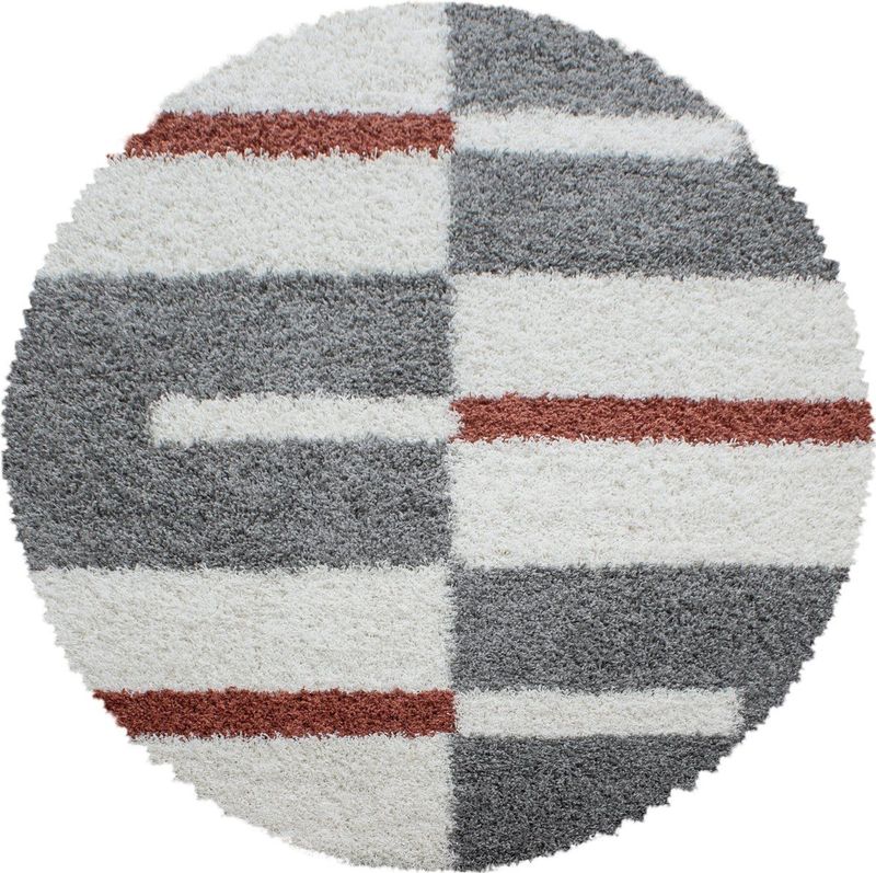 Gala - Ayyildiz - Rond Shaggy Vloerkleed - Terra - 200x200 cm