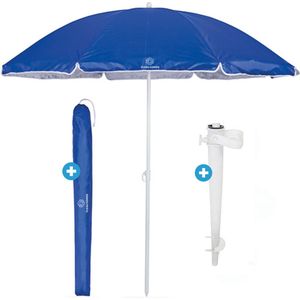 Fleau Goods Luxe Parasol Set 180 cm - Strandset - UV Bescherming - Zonwering - Strandparasol - Inclusief Voet en Hoes - Strandsetje