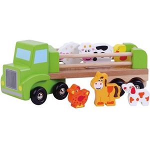 Simply For Kids Houten Vrachtwagen met 6 Dierfiguren