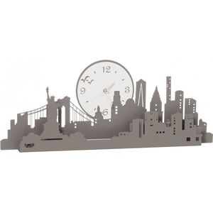 Arti Mestieri - klok - skyline new york - ijzer - 58 cm lang - leisteenkleur - italiaans design