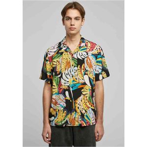 Urban Classics - Viscose AOP Resort Toucans Overhemd - S - Multicolours