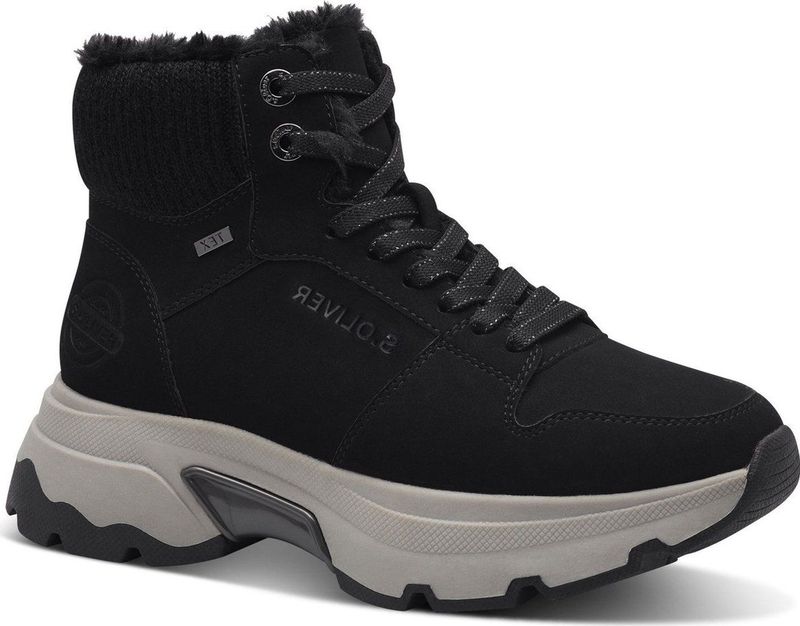 s.Oliver - Enkellaarsje - Zwart - Textiel/Synthetisch - Waterdicht