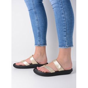 Wolky Slippers Tahiti goud leer