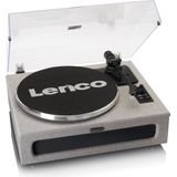 Lenco LS-440GY - Platenspeler met Bluetooth - 4 ingebouwde Speakers - Stof - Audio Technica Naald - Grijs