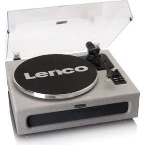 Lenco LS-440GY - Platenspeler met Bluetooth - 4 ingebouwde Speakers - Stof - Audio Technica Naald - Grijs