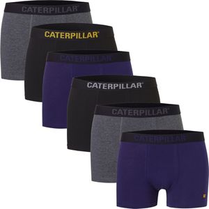 CAT Heren Boxershorts 6 Pack Effen Zwart - Maat L