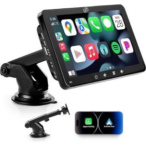 Equivera Carplay Scherm - Carplay Scherm - Carplay Monitor - Draagbare Carplay Scherm - Draadloze Scherm voor Carplay - Autoscherm - Apple Carplay - Android Carplay - Touchscreen Display