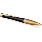 Parker Urban Twist balpen | zacht zwart en goud | medium punt blauwe inkt | geschenkdoos