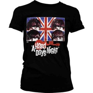 The Beatles Dames Tshirt -L- A Hard Day's Night Zwart