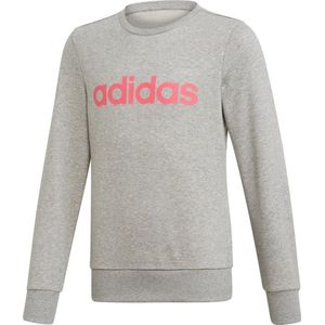 adidas YG E Lin Sweat Meisjes Sporttrui - Medium Grey Heather/Real Pink S18 - Maat 128