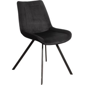 Lucy’s Living Luxe Eetkamerstoel RAY Zwart – ø 48x59x83 cm – hotel chique - binnen – meubilair – meubels – stoelen – wonen – interieur