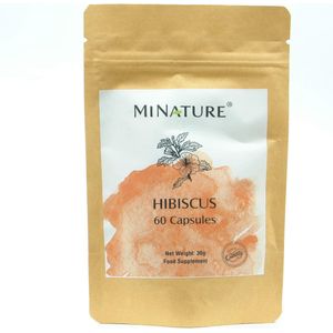Hibiscus Capsules 60 stuks - 450mg Poeder van Hibiscus Sabdariffa, Roselle per Vegan Capsule - 100% Plantaardig