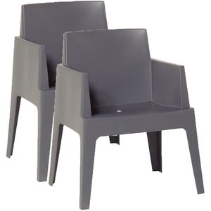 Garden Impressions Box tuinstoel antraciet the original - 2 stuks