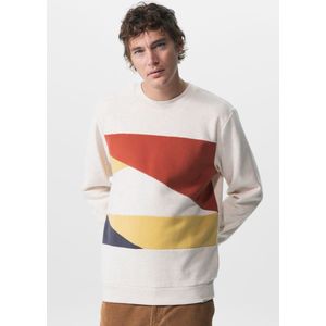 Sissy-Boy - Beige katoenen colourblock sweater
