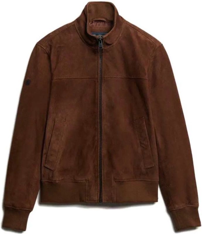 Superdry - Modern Leren Jas - Zwart - Relaxte Pasvorm