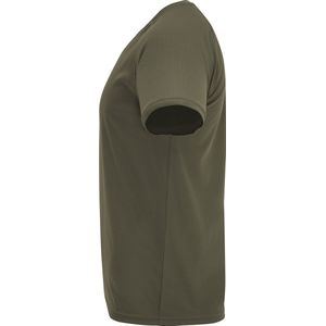 Legergroen heren 5 pack sportshirt korte mouwen Bahrain merk Roly maat S