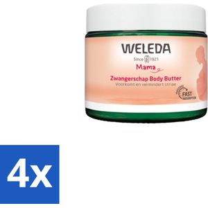WELEDA - Body Butter Zwangerschap - Mama & Baby - 150 ml - Voordeelverpakking - 4 stuks