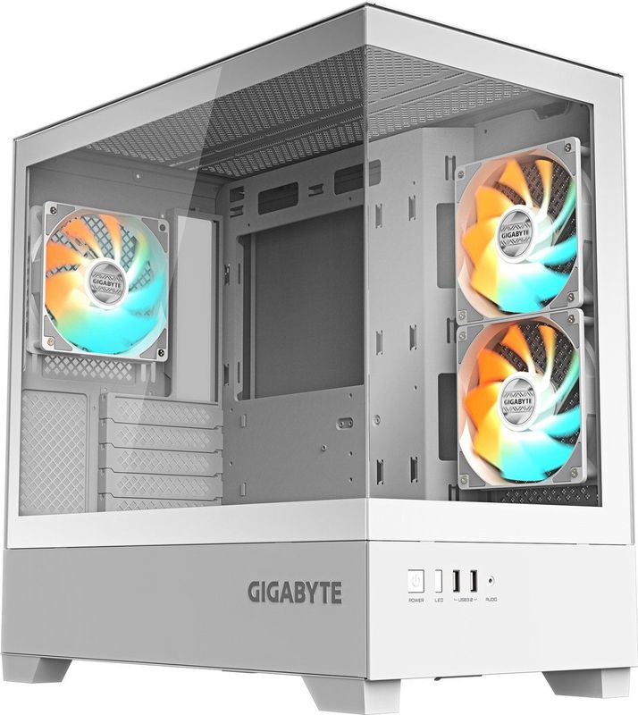 Gigabyte - GB-C201PI - Mid Tower - Wit - 2xUSB 3.0 - 3x 120mm ARGB Ventilator