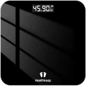 Nauwkeurige Digitale Personenweegschaal van Veiligheidsglas in Zwart - Gewichtsweegschaal met Step-On Techniek