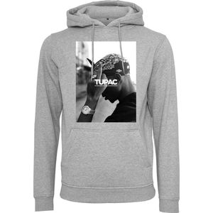 Mannen - Heren - Dikke kwaliteit - Populair - Modern - Streetwear - Urban - Oldschool - HipHop - Legend - 2Pac - Fck - the World- Hoodie - Flip finger Hoody grijs