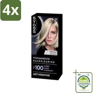 SYOSS - Coloration 9-53 Silver Blush - Haarverf - Grijsdekking - Vermindert Haarbreuk - Voordeelverpakking - 4 stuks - Permanente haarkleuring - Haarkleur