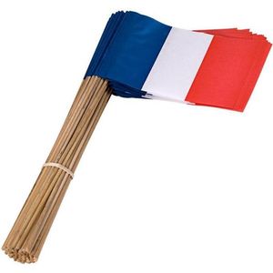 Zwaaivlag Frankrijk op plastic (50 stuks)