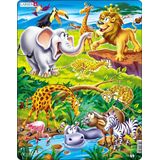 Larsen Legpuzzel Maxi Safari Junior Karton 18 Stukjes