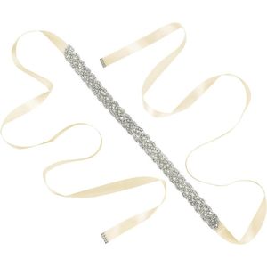 Strass Bruidsriem Wit Lint Sjerp Trouwjurk Riem voor Vrouwen Meisjes 0.78x108inch