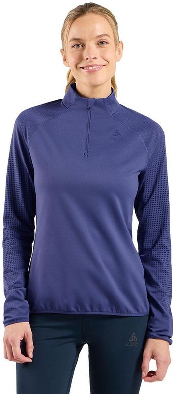 Odlo Zeroweight Warm Sweatshirt Met Halve Rits Blauw XS Vrouw