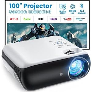Mini Beamer - Streamen vanaf je telefoon - Input tot 1080P Bluetooth Audio - Projector - Mini Projector - HDMI - USB - Wit - Smartphone - Zoomfunctie - Draagbaar - Ingebouwde speaker